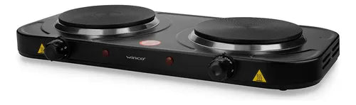 Anafe Electrico Doble 2 Hornallas Winco W41 2200w Color Negro