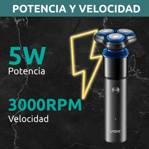 Afeitadora Eléctrica Hombre Shaver Vgr V-325 Recargable Color Negro y azul