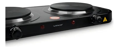 Anafe Electrico Doble 2 Hornallas Winco W41 2200w Color Negro