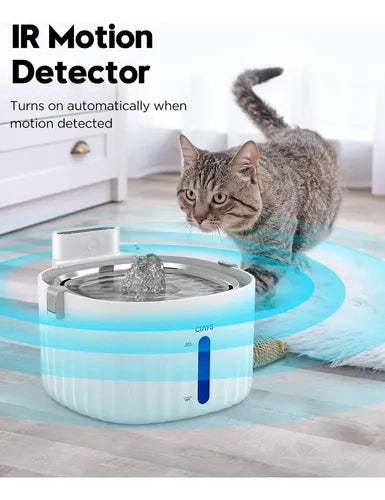 Bebedero Fuente De Agua Para Mascotas Acero Inoxidable Color Blanco