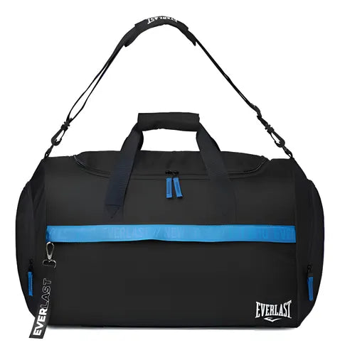Bolso Deportivo Everlast Grande Con Botinero + Llavero Viaje Color Negro 18540 Lisa