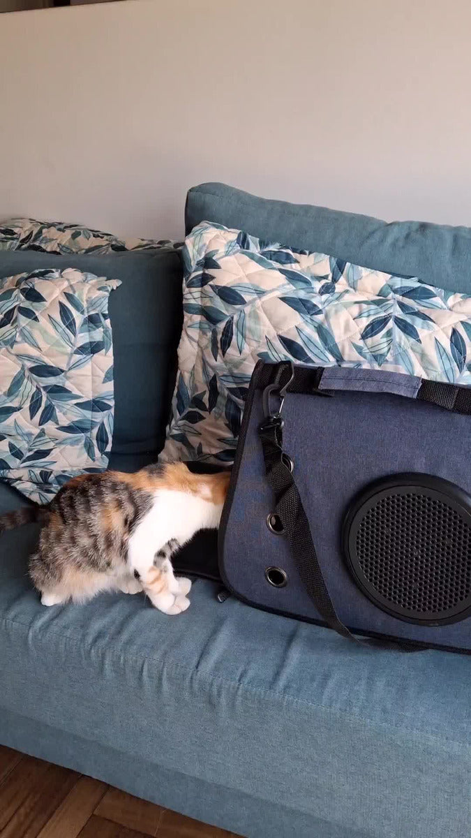 Bolso De Transporte Mascotas Gadnic De Hombro Con Ventana Red Azul