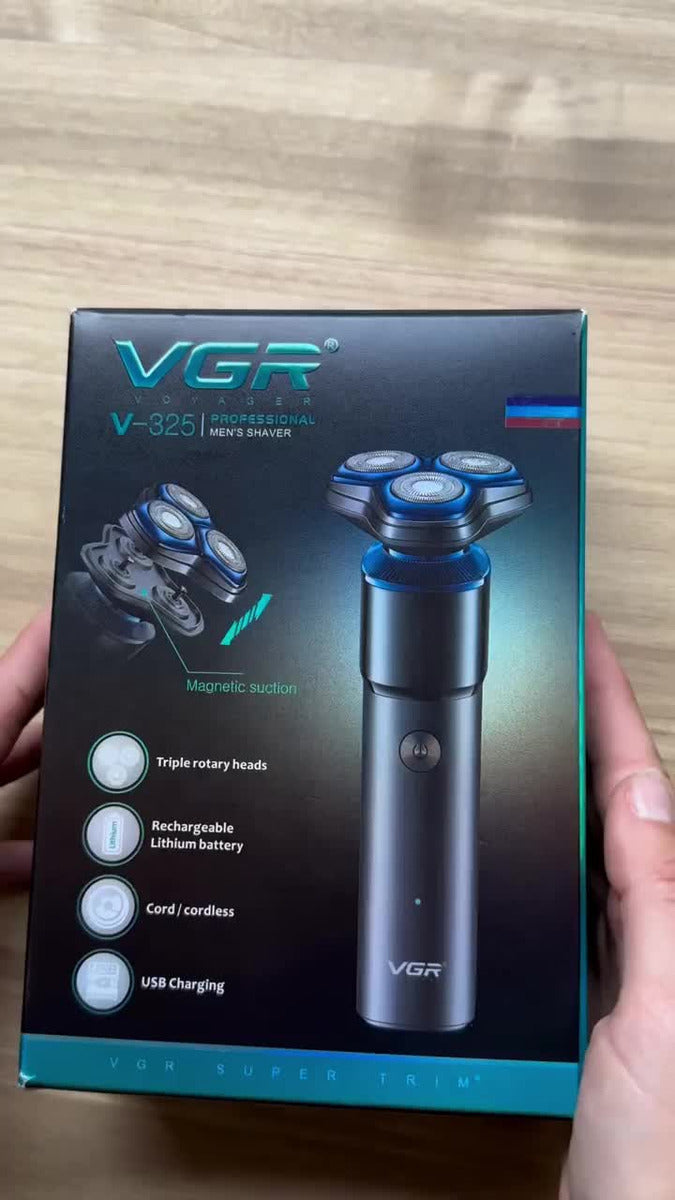 Afeitadora Eléctrica Hombre Shaver Vgr V-325 Recargable Color Negro y azul