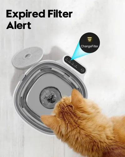 Bebedero Fuente De Agua Para Mascotas Acero Inoxidable Color Blanco